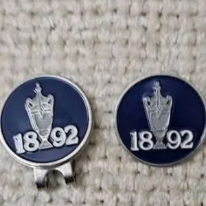 Country Club Coin style Golf Ball Marker Set. 1892 Ball Marker & Magnetic Clip.